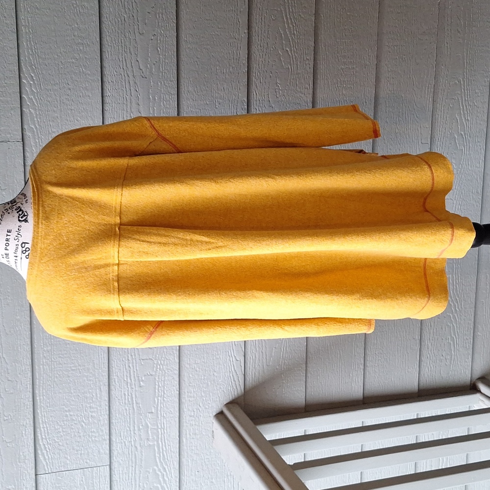 Natural Life Oversized Fleece Tunic with Side Slits Mustard Yellow OS Sizing - Picture 5 of 10